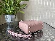 Dior Mini Lady Dior Bag Diamond Motif Rose Pink M0505 17x15x7cm - 6