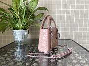 Dior Mini Lady Dior Bag Diamond Motif Rose Pink M0505 17x15x7cm - 5