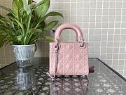 Dior Mini Lady Dior Bag Diamond Motif Rose Pink M0505 17x15x7cm - 3
