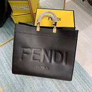 Fendi Large Sunshine Flannel Shopper Bag Black 8BH372 40.5x21.5x35cm - 1