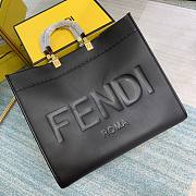 Fendi Large Sunshine Flannel Shopper Bag Black 8BH372 40.5x21.5x35cm - 2