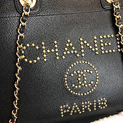 Chanel Deauville Studded Logo Tote Bag Gold-tone Metal Grained Leather 38cm - 2