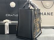 Chanel Small Deauville Studded Logo Tote Bag Gold-tone Metal Grained Leather 18x33x27cm - 6
