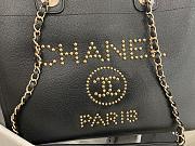 Chanel Small Deauville Studded Logo Tote Bag Gold-tone Metal Grained Leather 18x33x27cm - 4