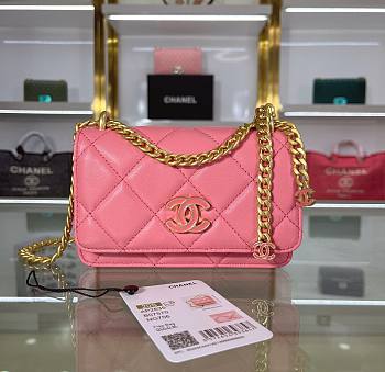 Chanel Clutch With Chain Lambskin Pink AP2635 11x15.5x4.5cm