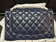 Chanel Flap Bag Gold-tone Metal Lampskin Navy A1113 30cm - 2