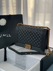 Chanel Medium LeBoy Grained Leather Black A67088 28cm - 2
