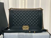 Chanel Medium LeBoy Lambskin Leather Black A67088 28cm - 1