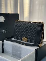 Chanel Medium LeBoy Lambskin Leather Black A67088 28cm - 2