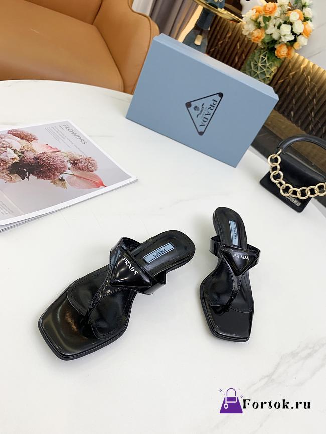 Prada High Heeled Thong Sandals Black 1Y630M - 1