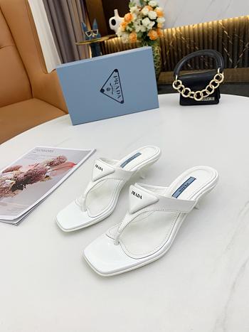 Prada High Heeled Thong Sandals White 1Y630M