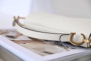 Dior Mini Saddle Bag Grained Leather White M0447 21x18x5cm - 6