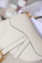 Dior Mini Saddle Bag Grained Leather White M0447 21x18x5cm - 4