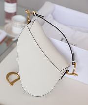 Dior Mini Saddle Bag Grained Leather White M0447 21x18x5cm - 3