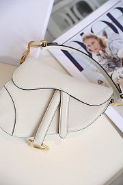 Dior Mini Saddle Bag Grained Leather White M0447 21x18x5cm - 2