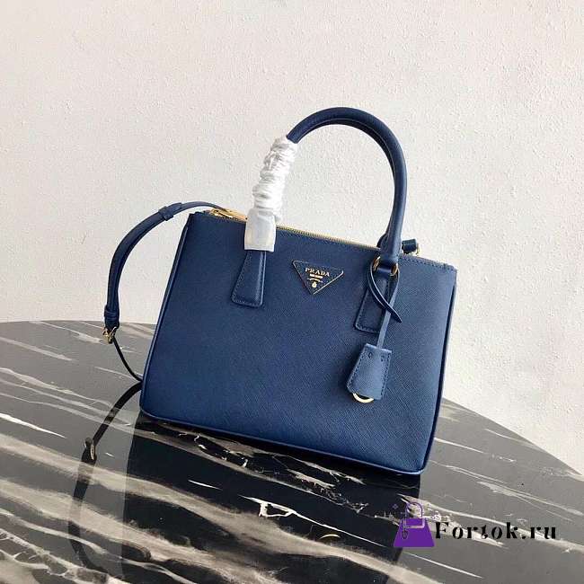 Prada Galleria Saffiano Leather Blue 1BA863 28×20×12cm - 1