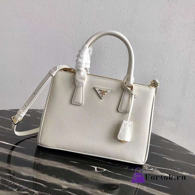 Prada Galleria Saffiano Leather White 1BA863 28×20×12cm - 1