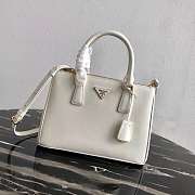 Prada Galleria Saffiano Leather White 1BA863 28×20×12cm - 1