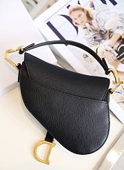 Dior Mini Saddle Bag Grained Leather Black M0447 21x18x5cm - 3