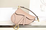 Dior Mini Saddle Bag Grained Leather Beige M0447 21x18x5cm - 4
