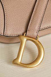 Dior Mini Saddle Bag Grained Leather Beige M0447 21x18x5cm - 6