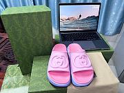 Gucci Slide Sandal With Interlocking G Pink/Purple 692845  - 1