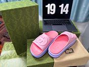 Gucci Slide Sandal With Interlocking G Pink/Purple 692845  - 2