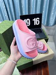 Gucci Slide Sandal With Interlocking G Pink/Purple 692845  - 4