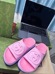 Gucci Slide Sandal With Interlocking G Pink/Purple 692845  - 5