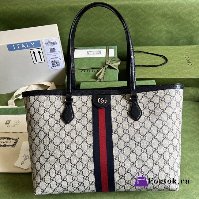 Gucci Medium Ophidia GG Tote Beige/Blue GG Canvas 631685 38x28x14cm - 1