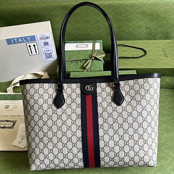 Gucci Medium Ophidia GG Tote Beige/Blue GG Canvas 631685 38x28x14cm