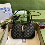 Gucci Small Jackie 1961 Shoulder Bag Black Denim 678843 28x19x4.5cm - 1