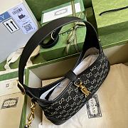 Gucci Small Jackie 1961 Shoulder Bag Black Denim 678843 28x19x4.5cm - 2
