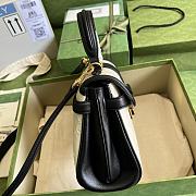 Gucci Small GG Top Handle Bag White/Black Leather 675791 28.5x19.5x10cm - 6