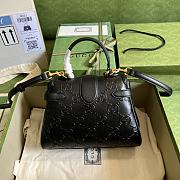 Gucci Small GG Top Handle Bag Black Leather 675791 28.5x19.5x10cm - 5