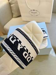 Prada Embroidered Fabric Slides White/Black 1XX612 - 4