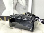 Dior Medium Lady Dior Patent Cannage Black Gold-tone Metal M0565 24×20×11cm - 6