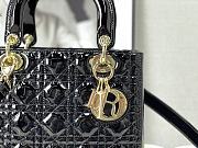 Dior Medium Lady Dior Patent Cannage Black Gold-tone Metal M0565 24×20×11cm - 2