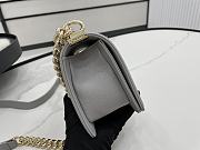Chanel Small LeBoy Grained Leather Gold-tone Metal Gray A67085 20cm - 4
