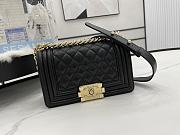 Chanel Small LeBoy Grained Leather Gold tone Metal in Black A67085 20cm - 1