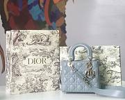 Dior Small Lady Abcdior Bag Cannage Lambskin Light Blue M0538 20cm  - 1