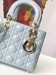 Dior Small Lady Abcdior Bag Cannage Lambskin Light Blue M0538 20cm  - 3