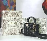 Dior Small Lady Abcdior Bag Cannage Lambskin Black M0538 20cm  - 1