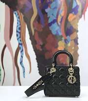 Dior Small Lady Abcdior Bag Cannage Lambskin Black M0538 20cm  - 6