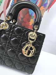 Dior Small Lady Abcdior Bag Cannage Lambskin Black M0538 20cm  - 4