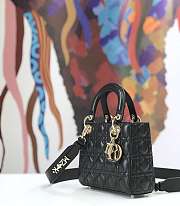 Dior Small Lady Abcdior Bag Cannage Lambskin Black M0538 20cm  - 2