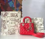 Dior Small Lady Abcdior Bag Cannage Lambskin Red M0538 20cm  - 1