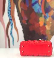 Dior Small Lady Abcdior Bag Cannage Lambskin Red M0538 20cm  - 6