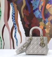 Dior Small Lady Abcdior Bag Cannage Lambskin Gray M0538 20cm  - 5