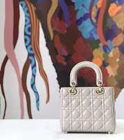 Dior Small Lady Abcdior Bag Cannage Lambskin Gray M0538 20cm  - 4